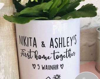 Personalised first home gift, Housewarming gift ,Plant pot, planter, cactus pot, new home plant pot, first home together, new house gift,