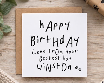 Birthday card from the dog, dog dad birthday, dog mum birthday card, birthday card from the dog, dog lover, dog card for wife, girlfriend