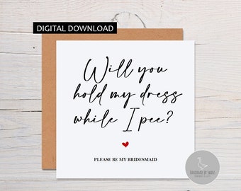 Will you be my bridesmaid, bridesmaid proposal, card for best friend, will you be my card, wedding card, bridesmaid card