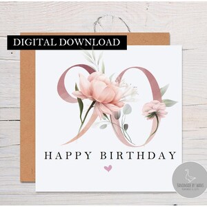90e verjaardagskaart, negentigste verjaardagskaart, bloemenverjaardagskaart, 90e verjaardag moeder, kaart voor oma, beste vriendkaart, bloemenkaart