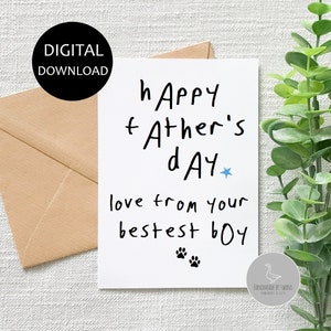 Vatertagskarte vom Hund, Hundepapa-Vater-Tageskarte, Karte vom Hund, Hundeliebhaber, bestest Jungenkarte, Hundepapa-Geschenk, Pelzbabykarte