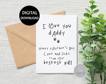 Father's day card from the dog, dog dad father's day card, dog dad card from the dog, dog lover, dog card for husband, boyfriend, grandad