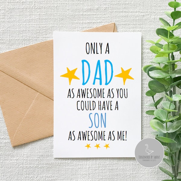 Funny dad birthday card, Funny card from son, funny dad birthday card from son, Fathers day card from son, awesome dad fathers day card