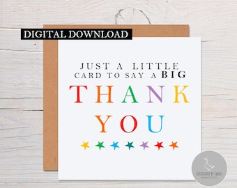Thank you card, Thank you Card for Teacher,  Nursery Teacher card, playschool card, childminder card, nursery key worker, a big thank you,