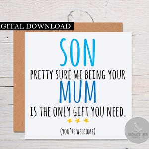 Carte d'anniversaire drôle de fils, carte drôle pour le fils, carte d'anniversaire drôle de fils, cartes d'anniversaire pour lui, cadeau d'anniversaire de fils, cartes pour des hommes, carte pour lui