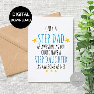 Funny step dad birthday card, Funny card from step daughter, funny step dad birthday card from step daughter, fathers day card for step dad
