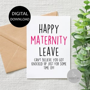 Grappige moederschapskaart, kaart voor haar, gefeliciteerd, nieuwe babykaart, grappige wenskaart, nieuwe moederkaart, baankaart verlaten, moederschapskaart