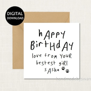 Personalised Birthday card from the dog, dog dad birthday, boyfriend dog birthday card, birthday card for dog dad, card for husband,