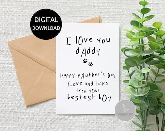 Father's day card from the dog, dog dad father's day card, dog dad card from the dog, dog lover, dog card for husband, boyfriend, grandad