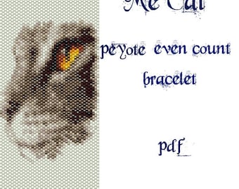 Peyote Pattern for bracelet: Me Cat - INSTANT DOWNLOAD pdf