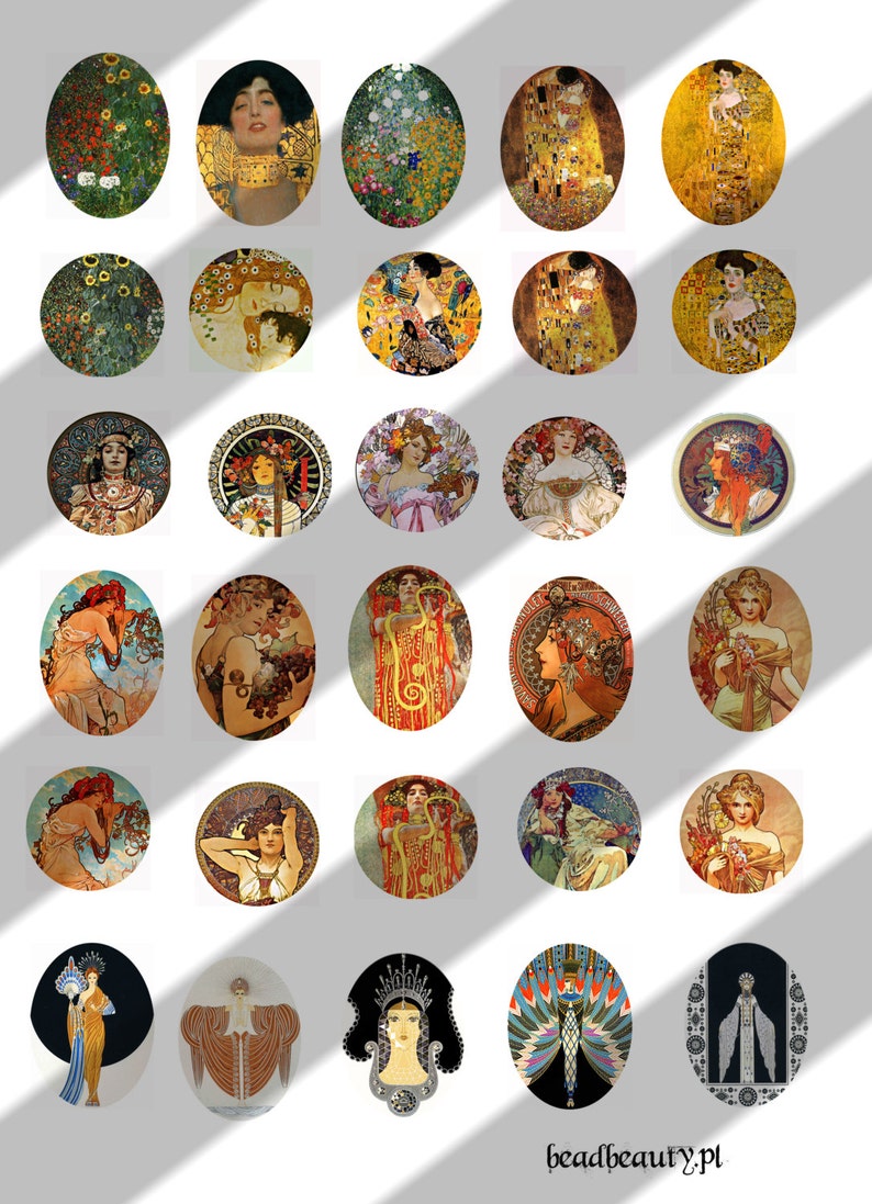 2 Digital Printable Collage Sheets for Pendants, Cabochons, Crafts, 30 ...