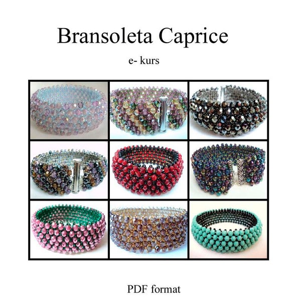 Caprice Bracelet tutorial and a free peyote pattern for bracelet Estera INSTANT DOWNLOAD pdf