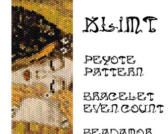 Peyote Pattern for bracelet: Klimt- INSTANT DOWNLOAD pdf