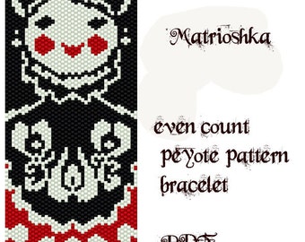 Peyote Pattern for bracelet: Matrioshka- INSTANT DOWNLOAD pdf