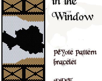 Peyote Pattern for bracelet A Lady In the Window  INSTANT DOWNLOAD pdf