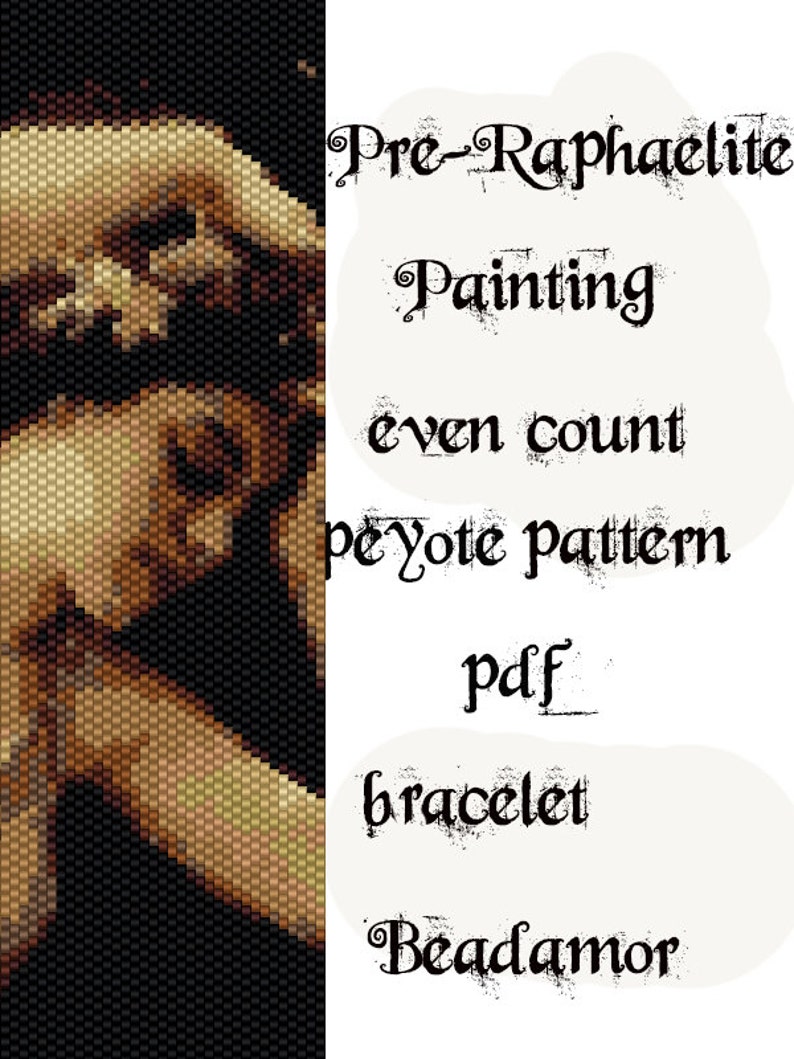 Peyote Pattern for Bracelet: Pre-raphaelite Painting INSTANT DOWNLOAD ...
