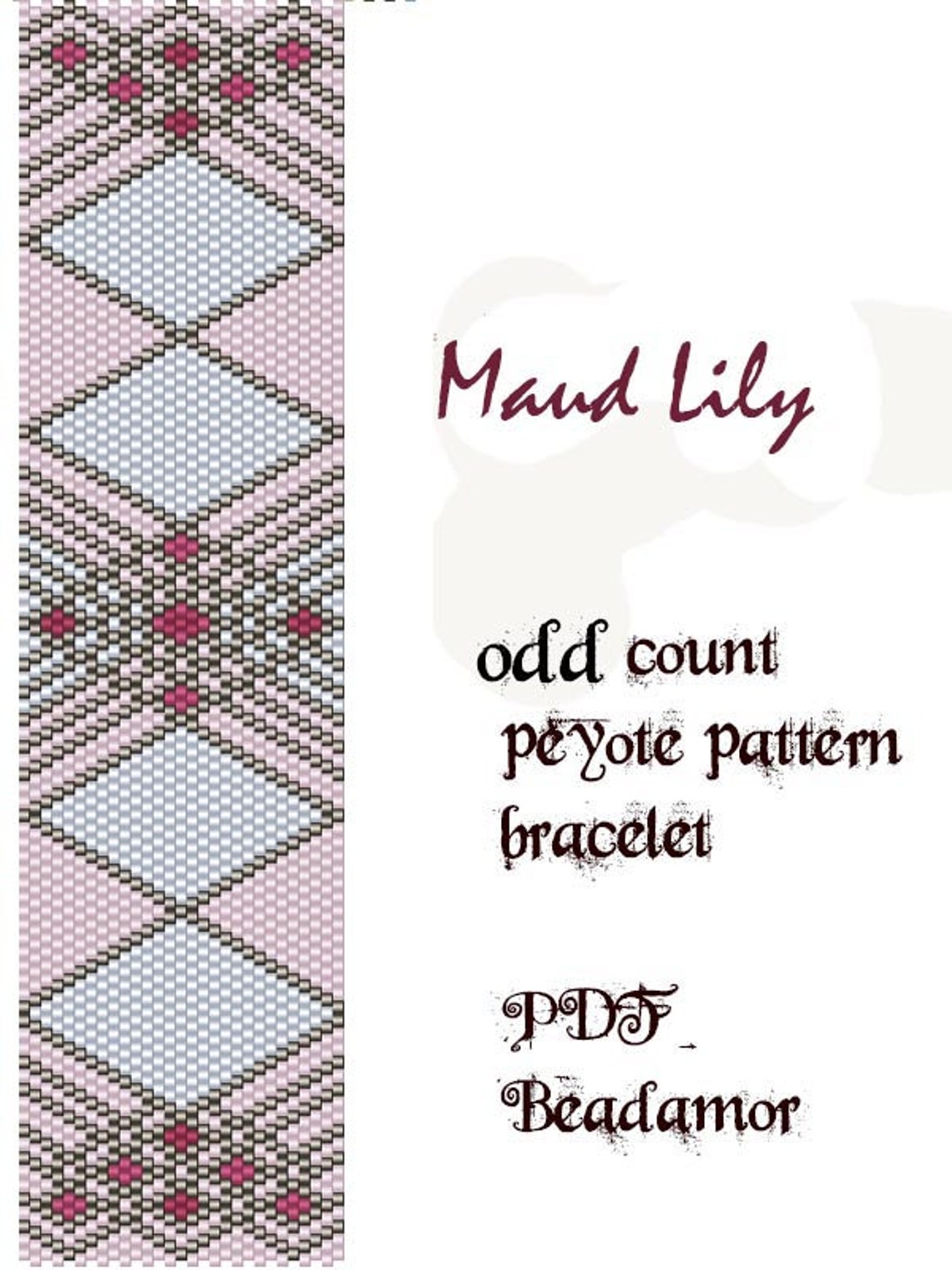 Peyote Pattern for Bracelet Maud Lily Instant Download Pdf - Etsy