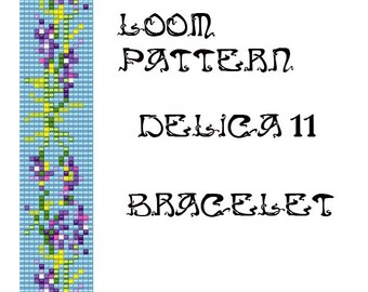 Loom Pattern for bracelet: Lavender t- INSTANT DOWNLOAD pdf