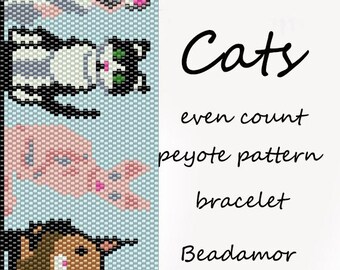 Peyote Pattern for bracelet Dogs INSTANT DOWNLOAD pdf