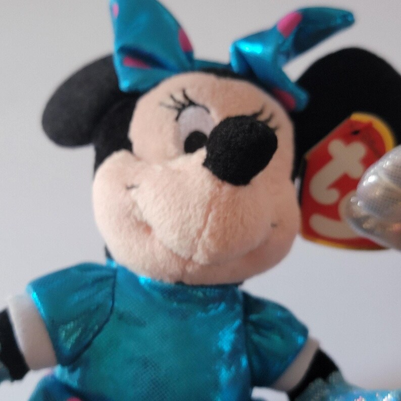 Ty Mickey Mouse Minnie Mouse Sparkle Plush Small Stuffed Toys Pair Disney image 7