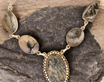 Handmade Druzy Agate Necklace: Sterling Silver Boho Statement Jewelry