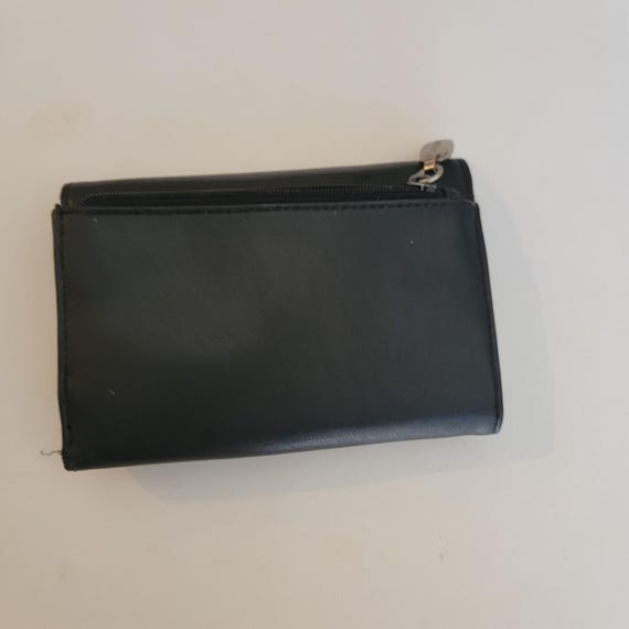 Nine West Black Leather Zip Pouch Wallet With Keyring Pull Compact