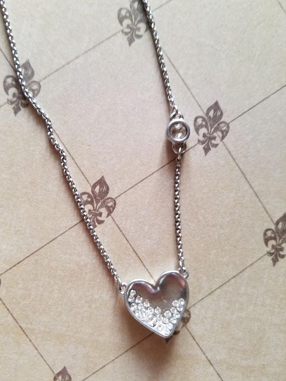 Heart Necklace Pendant Women Chain Crystal  Charm… - image 4