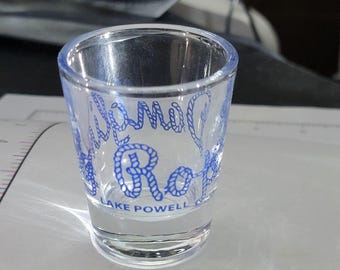 Lake Powell Shot Glass Unisex Adults Small Clear Glass Nautical Decorated