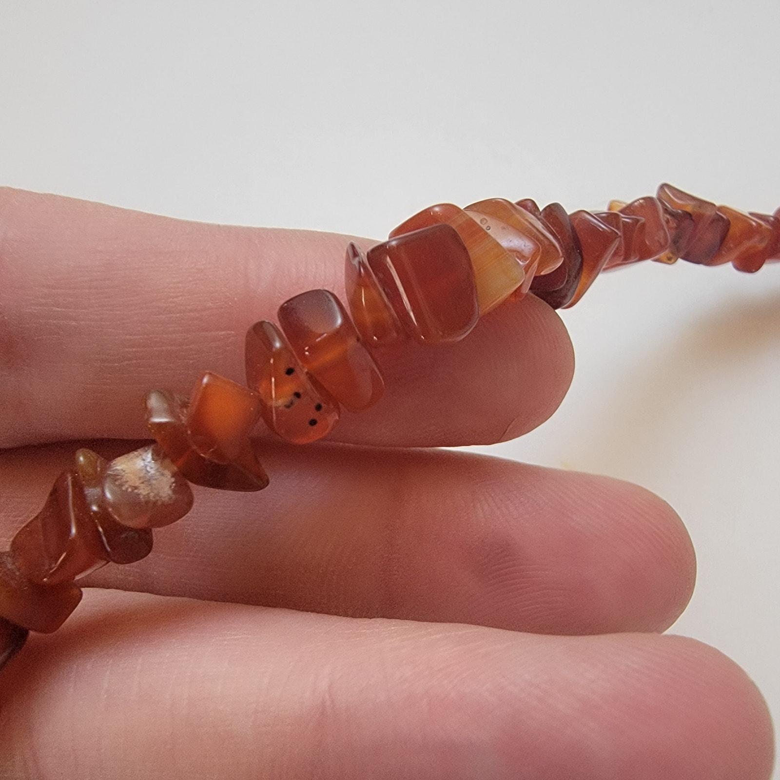 Carnelian Chip Necklace – RockMama.com Vintage Carnelian Chip Necklace Red Brown Orange main image 2