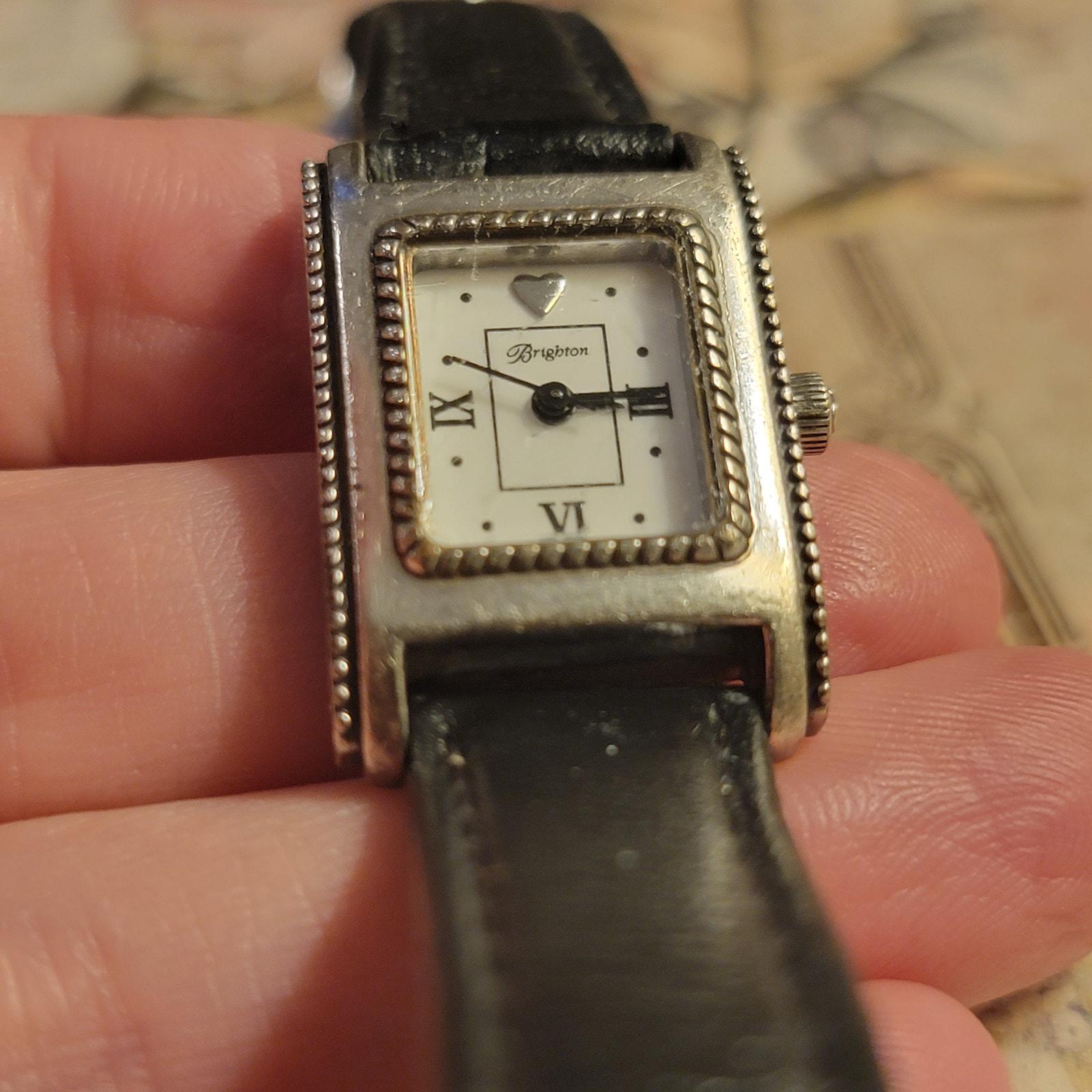 Brighton Jefferson Rectangular Watch Vintage Silver Case 