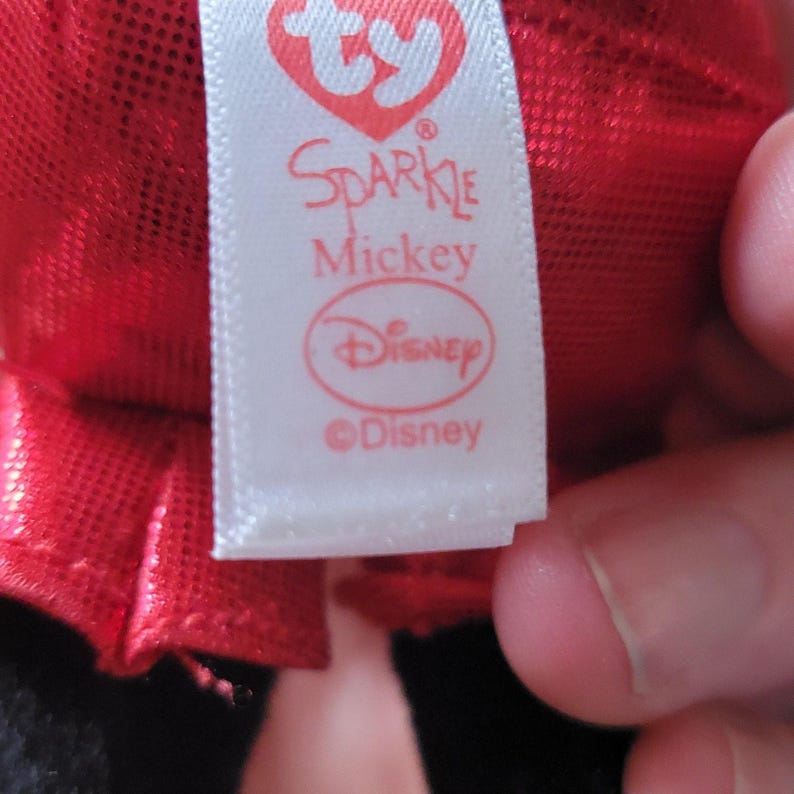 Ty Mickey Mouse Minnie Mouse Sparkle Plush Small Stuffed Toys Pair Disney image 10