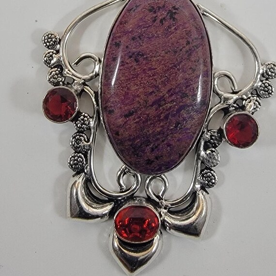 Ruby Zoisite Pendant – With Red Garnet Accents + … - image 10