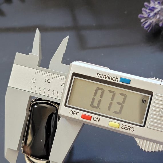 Black Stone Statement Ring: Sterling Silver, Etch… - image 8