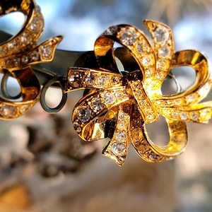 Kenneth Jay Lane for Avon Gold Bow Clip-On Earrings