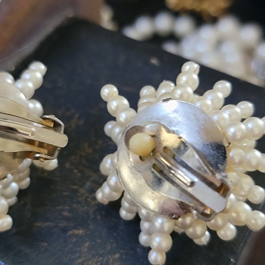 Vintage Clip on Pearl Bead Earrings Unique Clip on Earrings Etsy