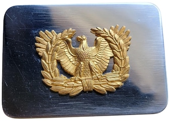 Vintage N.S. Meyer 22M Military Pin Screwback Brass 1960s USA