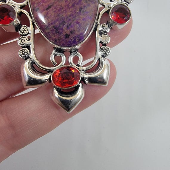Ruby Zoisite Pendant – With Red Garnet Accents + … - image 7