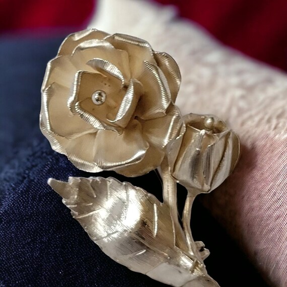 Vintage Sterling Silver Rose Brooch, Mexican Silver, Handcrafted Brooch