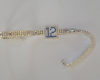 Sparkle Strass Armband Blau Akzent Design einstellbar Glam Modeschmuck
