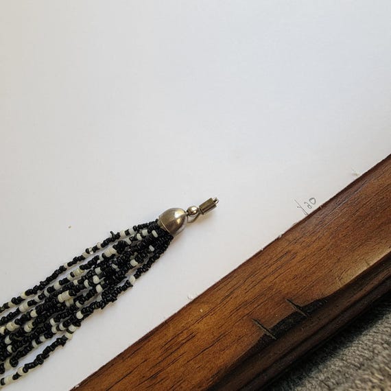 Multi-Layer Monochrome Bib Knot Statement Necklace - image 8