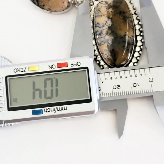 Dendritic Agate Statement Necklace - Silver Artis… - image 9