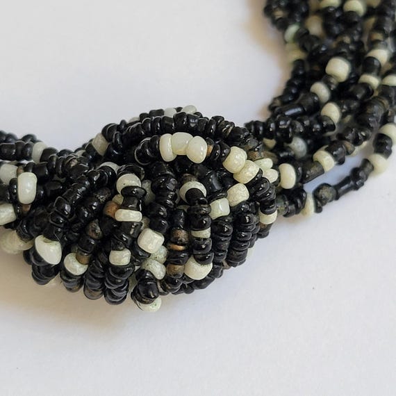 Multi-Layer Monochrome Bib Knot Statement Necklace - image 4