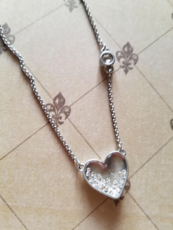 Heart Necklace Pendant Women Chain Crystal  Charm… - image 6