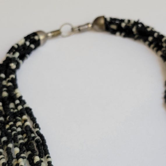 Multi-Layer Monochrome Bib Knot Statement Necklace - image 7