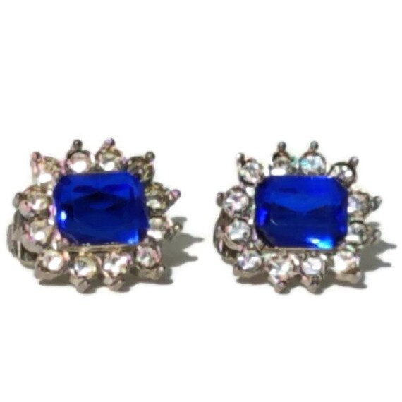 Clip On Earrings, Vintage Rhinestone Clip-on Earri