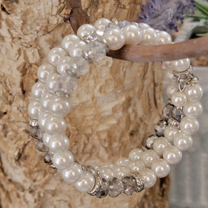 Pretty in Pearls | Art Déco Pearl Bracelet | 30th-Anniversary Gift | Faux Pearl Bracelet| Wrap Bracelet