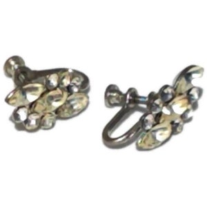 Clip On Earrings, Vintage Rhinestone Clip-on Earrings, Statement Earrings, Unique Elegant Clip On Earrings image 9