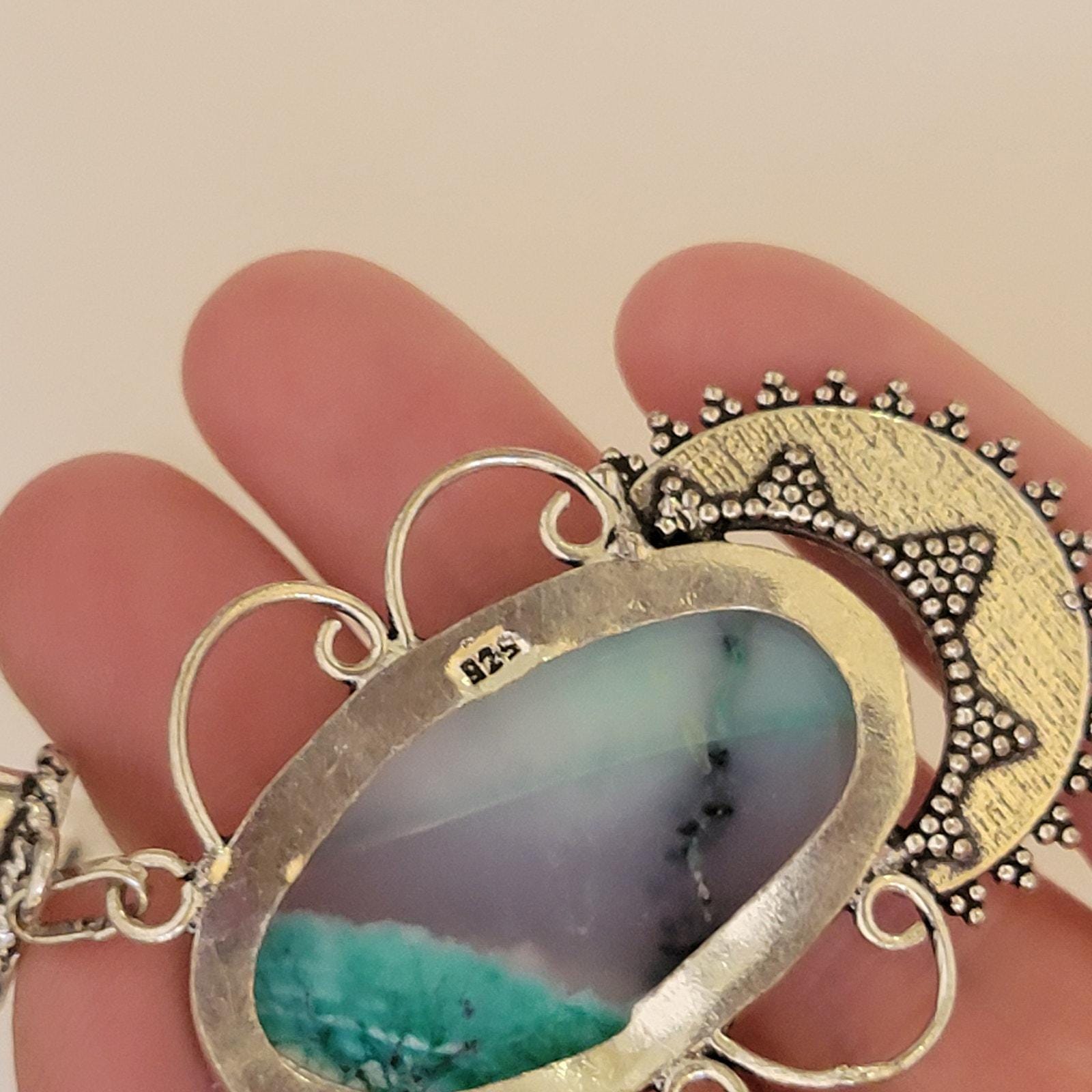 Dendritic Opal Pendant Sterling Silver - La Tarifa