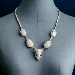 Womens Necklaces in Silver - Handmade Magnesite Elegance