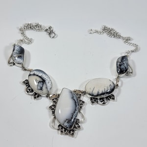 Handmade Dendritic Agate Necklace Sterling Silver Artisan Jewelry Unique Pendant